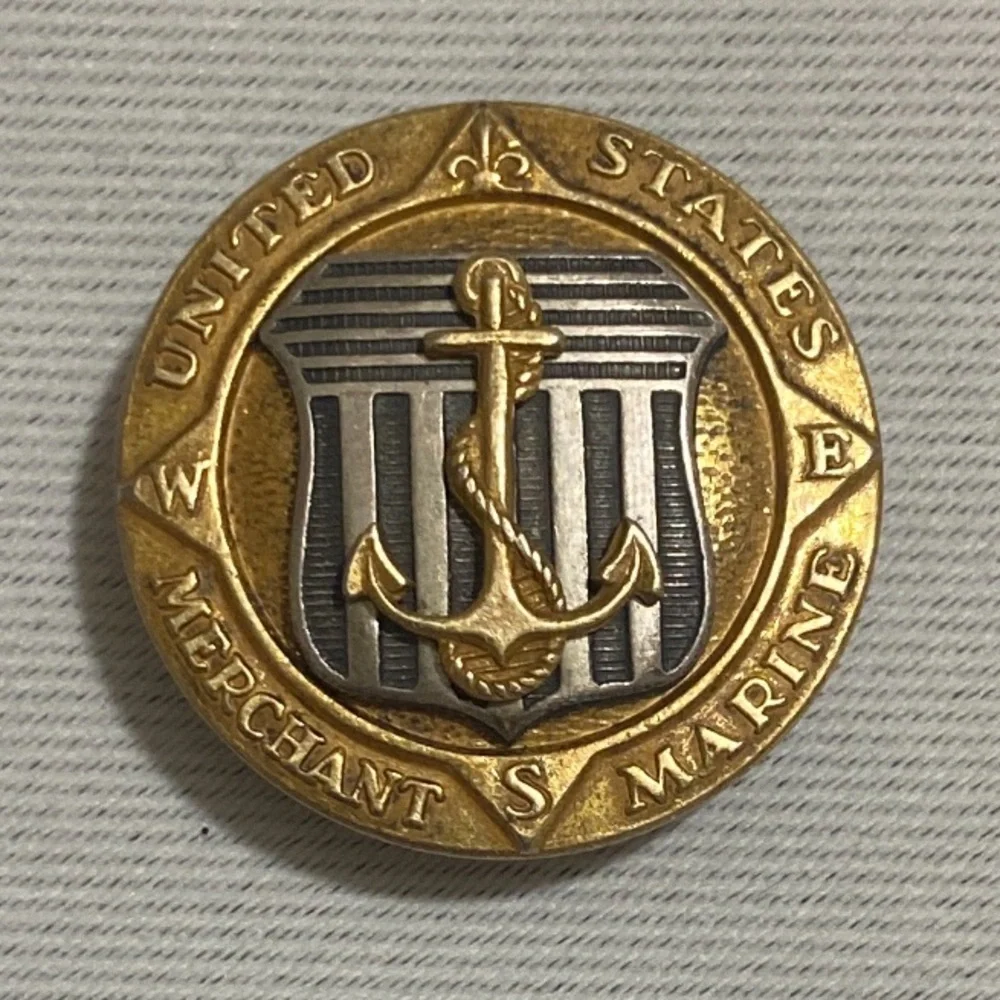 WWII Sterling Merchant Marine Officer Collar Insignia by A.E. Company